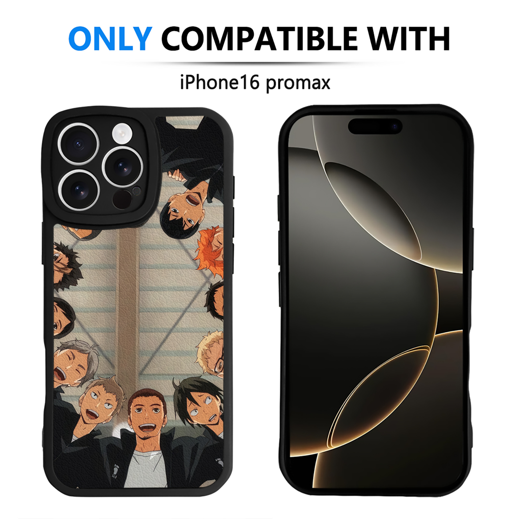 （画像用） ハイキュー!! Haikyu!! 【iPhone 16シリーズ対応】シリコンスマホケース（レザー調） 材質：シリコン
